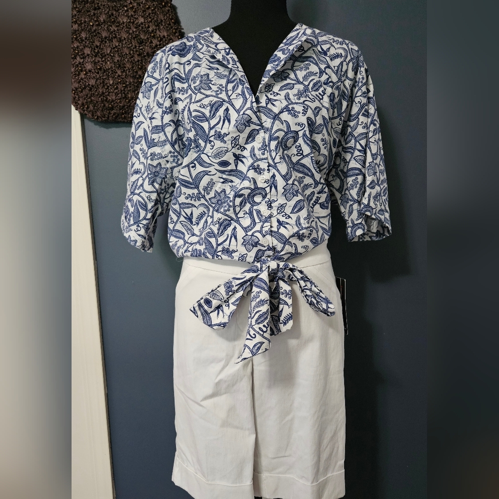 NWT Liberty & Justice Ainatou Cotton Bow Front Top Size XXL